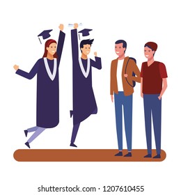 Students graduation celebration