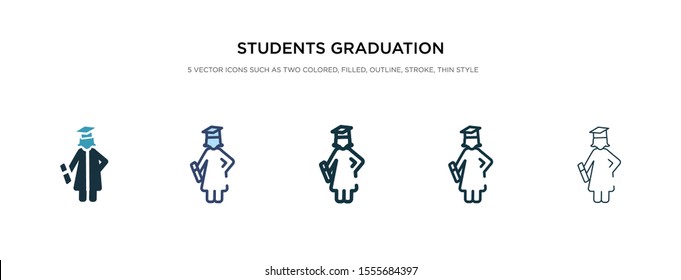 students graduation hat icon in different style vector illustration. two colored and black students graduation hat vector icons designed in filled, outline, line and stroke style can be used for