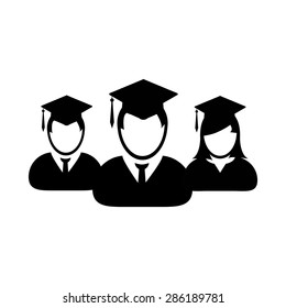 Students Graduation Icon - Vector
