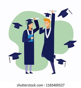 Students graduations cartoons