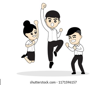 Students group of happy