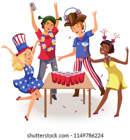 Students having fun at party