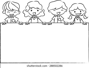 Students Holding Hand Blank Card Stock Vector (Royalty Free) 288502286