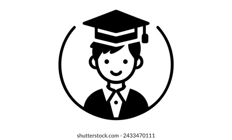 Icono de los estudiantes ilustración vectorial graduada sobre fondo blanco