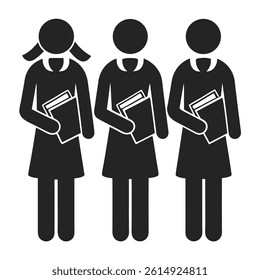 Students Icon Vector Art Illustration Design Education Concept