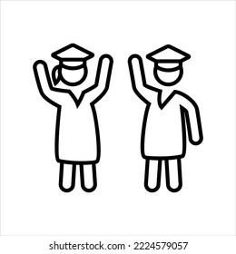 Students icon vector graphic illustration