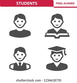 Students Icons. Professional, pixel perfect icons, EPS 10 format.