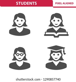 Students Icons. Professional, pixel perfect icons, EPS 10 format.