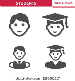 Students Icons. Professional, pixel perfect icons, EPS 10 format.