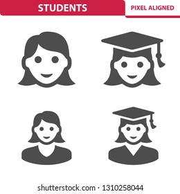 Students Icons. Professional, pixel perfect icons, EPS 10 format.