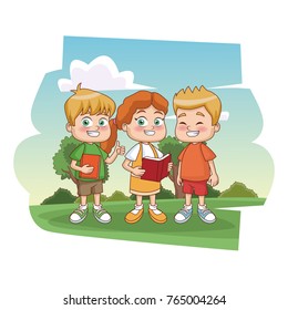 Students kids at park