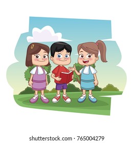 Students kids at park