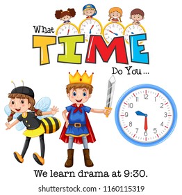 Students learn drama at 9:30 illustration