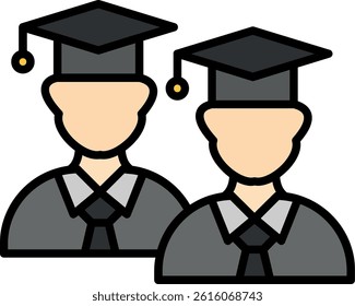Students Line Vector Icon Design