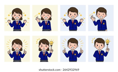 students making various gestures and facial expressions