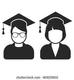 Students in mortarboard hats - graduating students