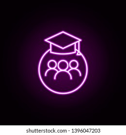 the students neon icon. Elements of education set. Simple icon for websites, web design, mobile app, info graphics