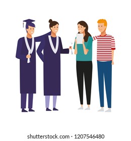 Students on graduation