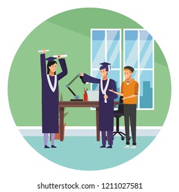 Students on graduation