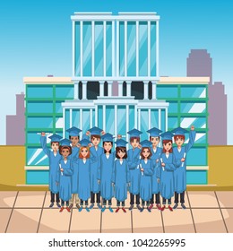 Students on graduation cartoons