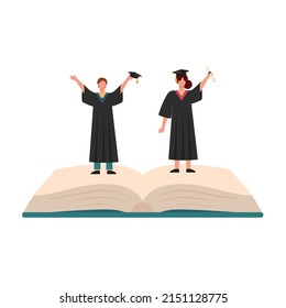 
students on white background vector illustration