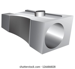 Student's pencil sharpener for individual use. Vector illustration.