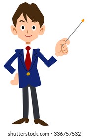 Students with a pointing stick