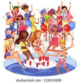 Students pool alcohol party
