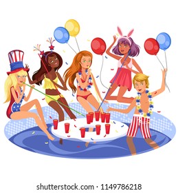 Students pool party poster