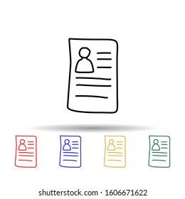 student's questionnaire sketch multi color style icon. Simple thin line, outline vector of education icons for ui and ux, website or mobile application