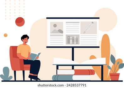 Students Reading Books in the Living Room