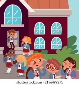 estudiantes en diseño de edificio escolar