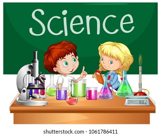 Students in the Science Class illustration
