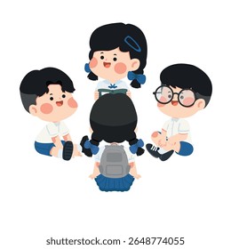 Students sitting in a circle talking kids