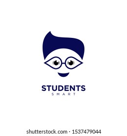 Students Smart Logo Graduation Cap Eyeglasses Stock Vector (Royalty ...