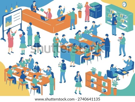 Students studying at a cram school