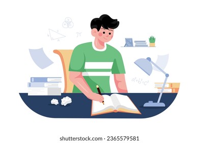 Studierende, die ein Konzept für eine HausIllustration auf weißem Hintergrund studieren