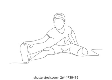 Students studying sports at school. School events concept one-line drawing