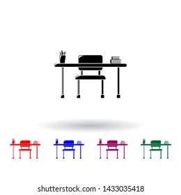 student's table multi color icon. Elements of education set. Simple icon for websites, web design, mobile app, info graphics