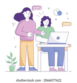 Estudiantes tomando ilustraciones planas de clase en línea