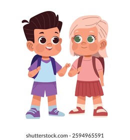 Students Talking School Friendship design