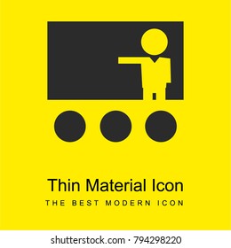 Students teacher and blackboard bright yellow material minimal icon or logo design