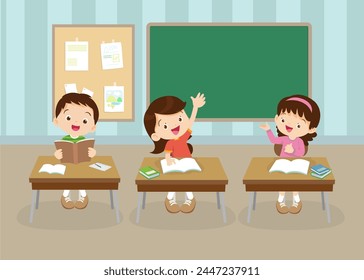Schüler und Lehrer im Klassenzimmer Kinder lernen Bildungskonzept