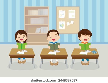 estudiantes y docentes en el aula de niños aprendiendo el concepto de educación
