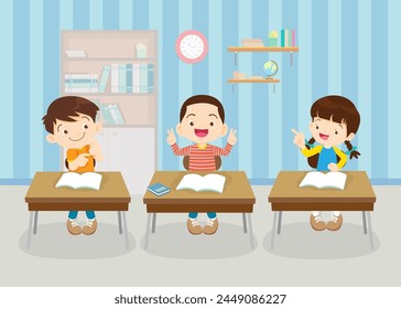 Schüler und Lehrer im Klassenzimmer Kinder lernen Bildungskonzept