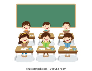 estudiantes y docentes en el aula de niños aprendiendo el concepto de educación