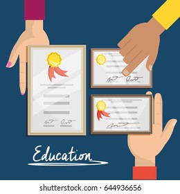 students with their diplomas to finish of study