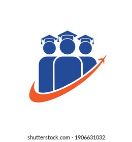 Students traveler vector logo template. Education and travel logo concept.	