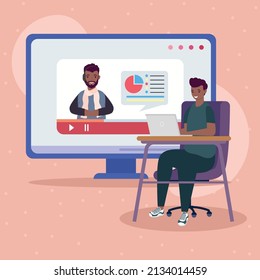 students using computers online education