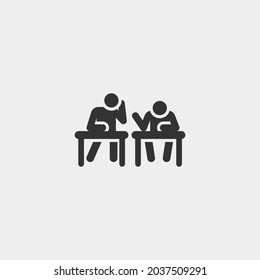 Signo de ilustración de icono del vector de los estudiantes